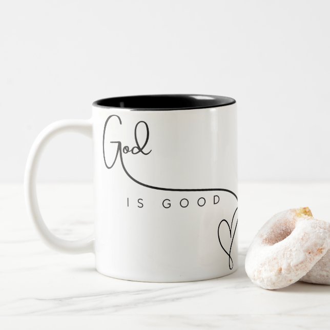 God is Good Motivational Faith Mug  (With Donut)