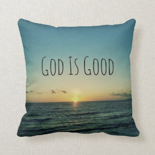 God is Good Quote Throw Pillow