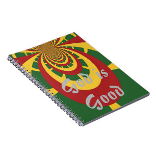 God is Good Vintage COOL RETRO jamaicas Rasta Notebook