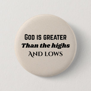 God is great Christian typography Button