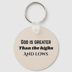 God is great Christian typography Button Keychain