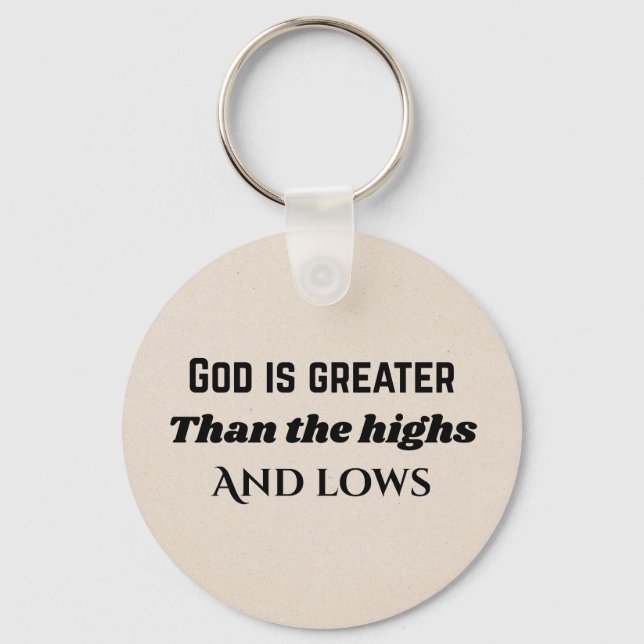 God is great Christian typography Button Keychain (Front)
