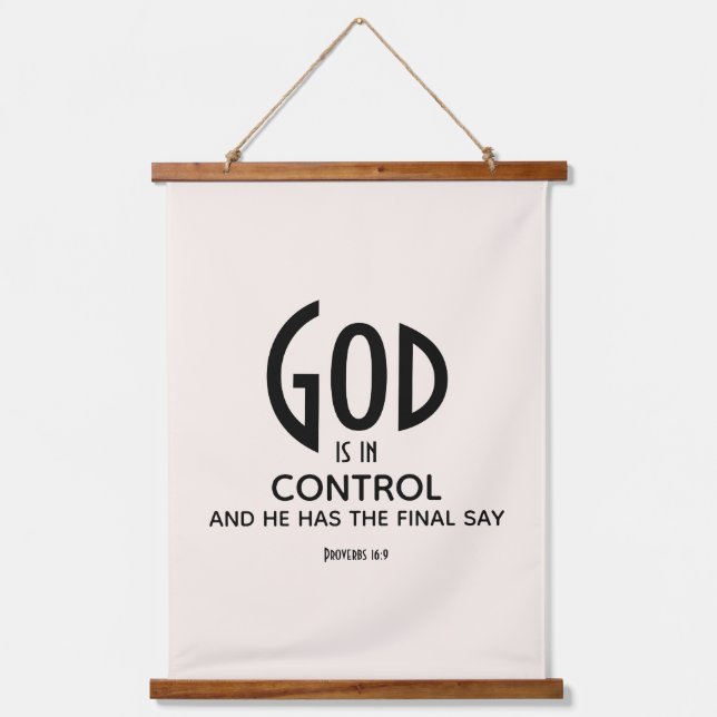 GOD IS IN CONTROL Christian Hanging Tapestry (Front)