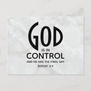 GOD IS IN CONTROL Inspirational Christian Postcard