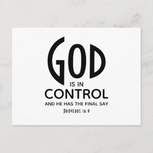 GOD IS IN CONTROL Inspirational Christian Postcard