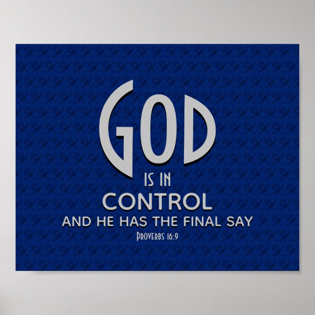 GOD IS IN CONTROL Inspirational Christian Poster (Front)