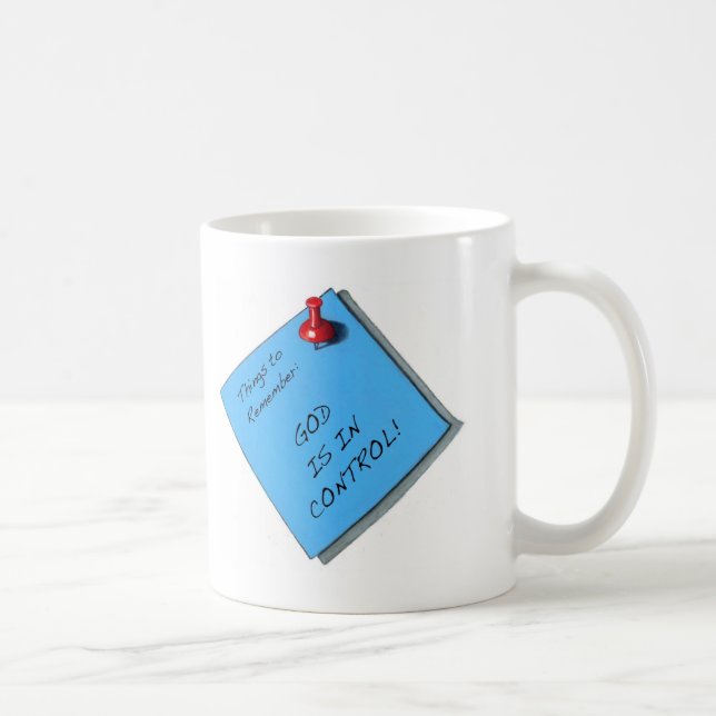 GOD IS IN CONTROL MEMO COFFEE MUG (Right)