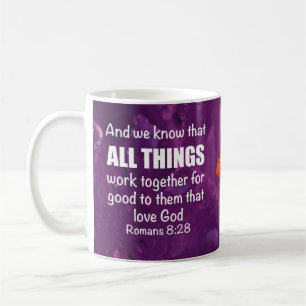 GOD IS IN CONTROL Romans 8:28 Christian Scripture Coffee Mug