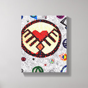 God Is in the Details Peace Heart Symbols Canvas Print