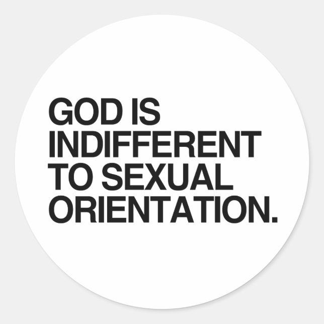 GOD IS INDIFFERENT CLASSIC ROUND STICKER (Front)