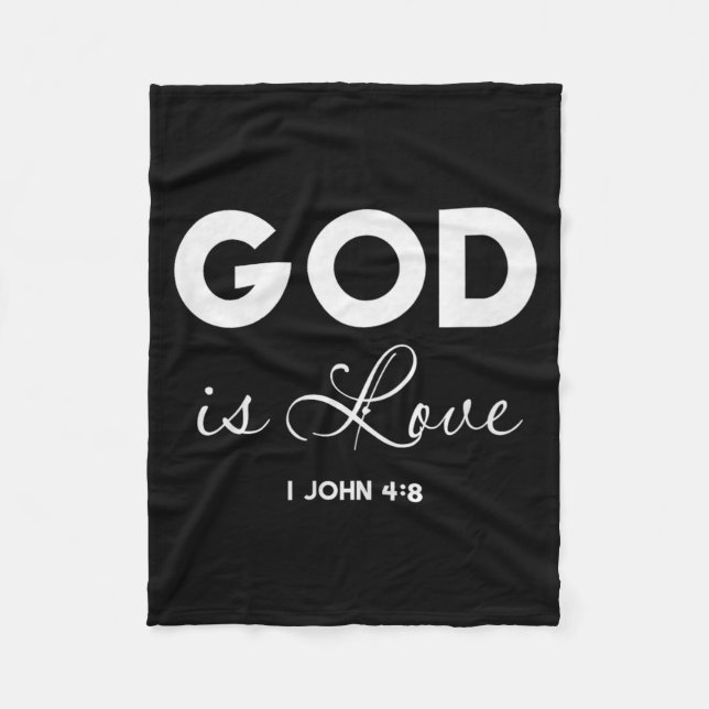 God Is Love 1 John 4_8 Bible Verse Christian Scrip Fleece Blanket (Front)
