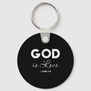 God Is Love 1 John 4_8 Bible Verse Christian Scrip Keychain