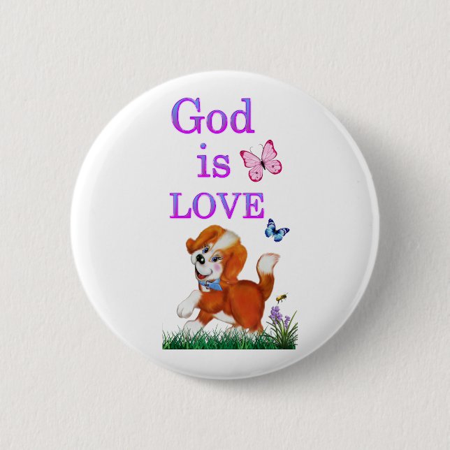 God is Love 2 Inch Round Button (Front)
