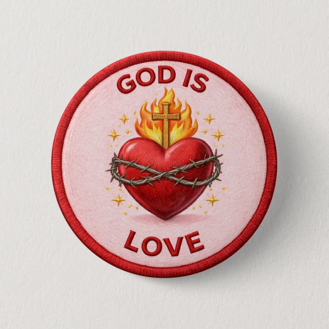 God Is Love 2 Inch Round Button (Front)