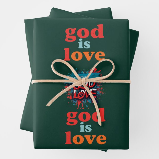God Is Love: A Message of Comfort Wrapping Paper Sheet (In situ)