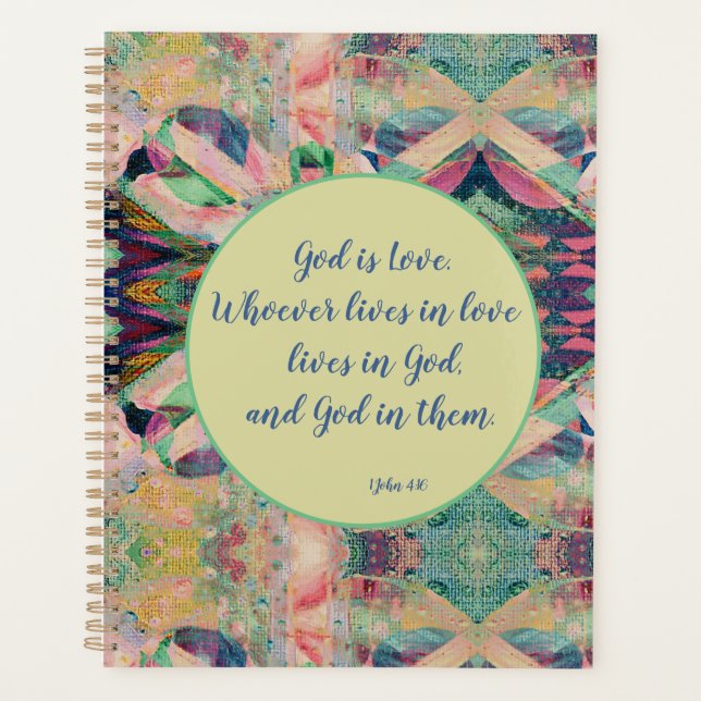 God is Love (Abstract Mountains) Planner (Front)