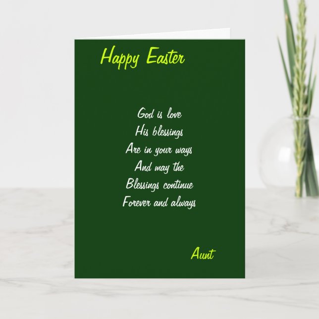 God is love-Aunt easter cards (Front)