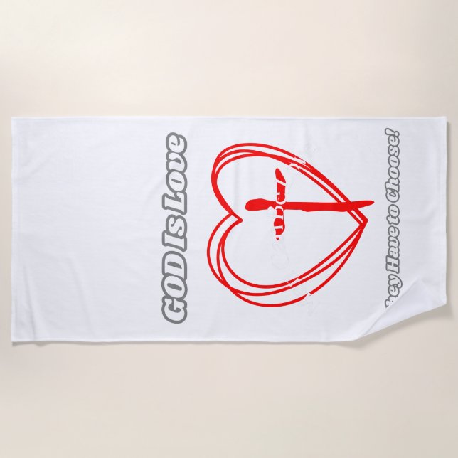 "God Is Love." Beach Towel (Front)