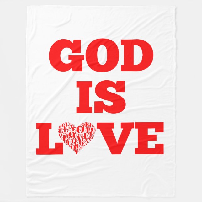 God Is Love Bible Quote Fleece Blanket (Front)