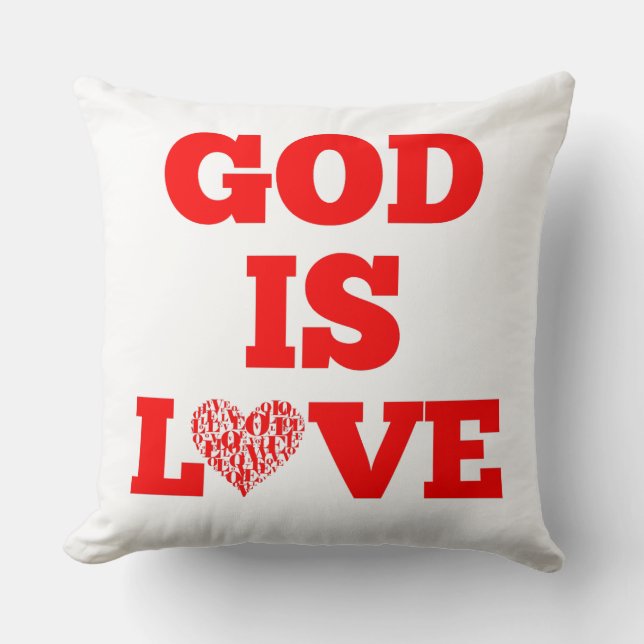 God Is Love Bible Quote Throw Pillow (Front)