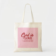 God is Love Bible Verse Christian Faith Pink
