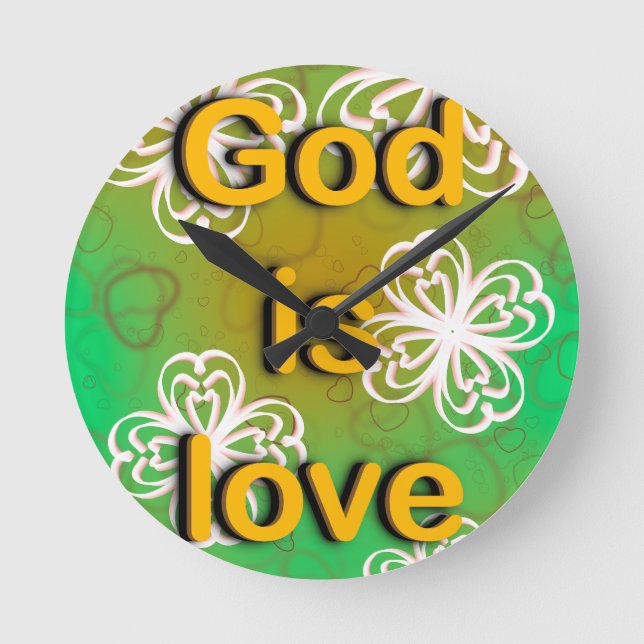 God is love book  round clock (Front)
