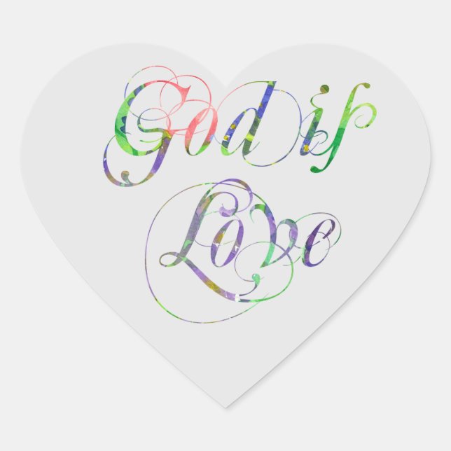 God Is Love Christian Religious Heart Sticker (Front)