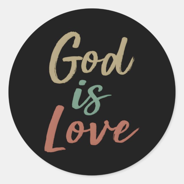 God Is Love Classic Round Sticker (Front)