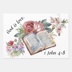 God Is Love - Comforting Design Wrapping Paper Sheet