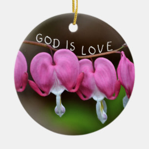 God Is Love Heart Ceramic Ornament