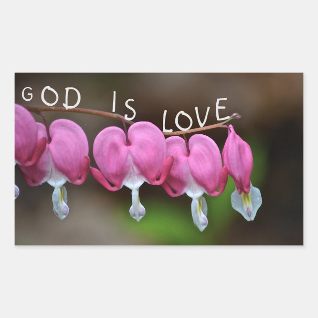 God Is Love Heart Sticker (Front)