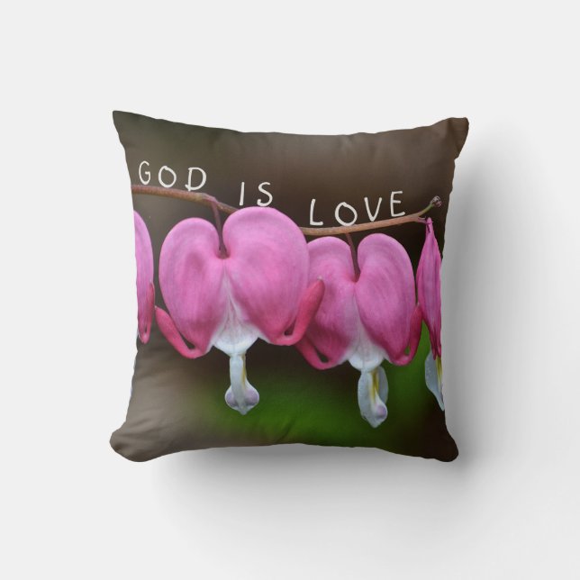 God Is Love Heart Throw Pillow (Front)