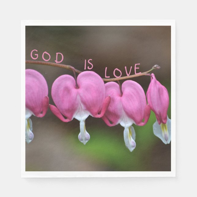 God Is Love Hearts Napkin (Front)