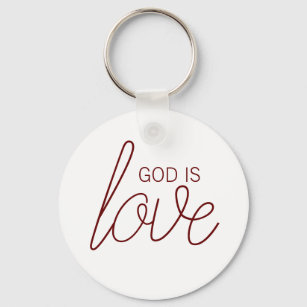 God Is Love Modern Christian Keychain