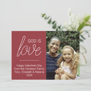 God Is Love Modern Christian Valentine Photo Card