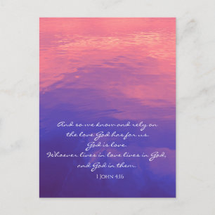 God is Love   Nature Photo Christian Custom Text Postcard