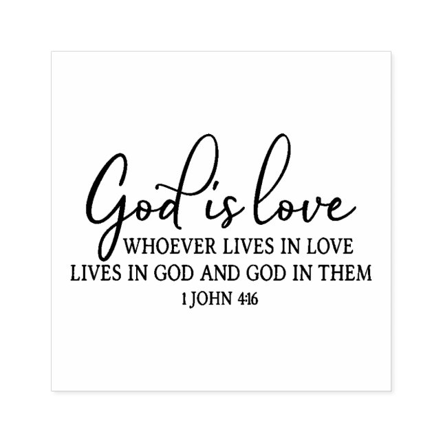 God is Love Scripture Bible Verse Valentine Rubber Stamp (Imprint)