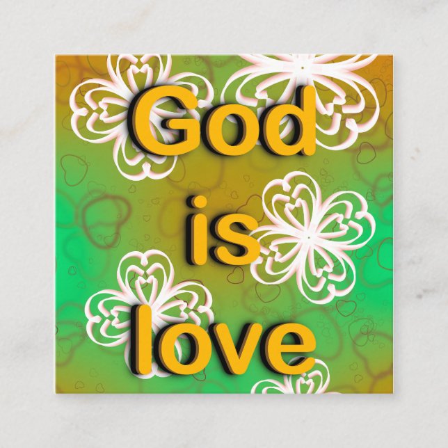 God is love  square business card (Front)