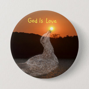 God Is Love Sunset 3 Inch Round Button