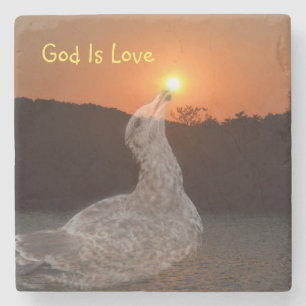 God Is Love Sunset Stone Coaster