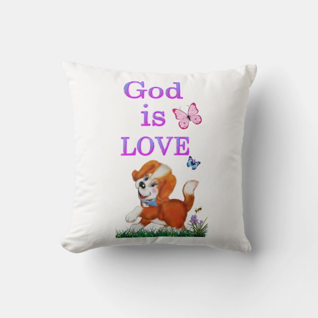 God is Love Throw Pillow (Front)