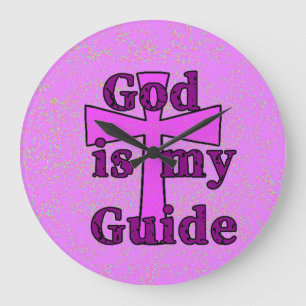 God Is My Guide Christian Wall Clock