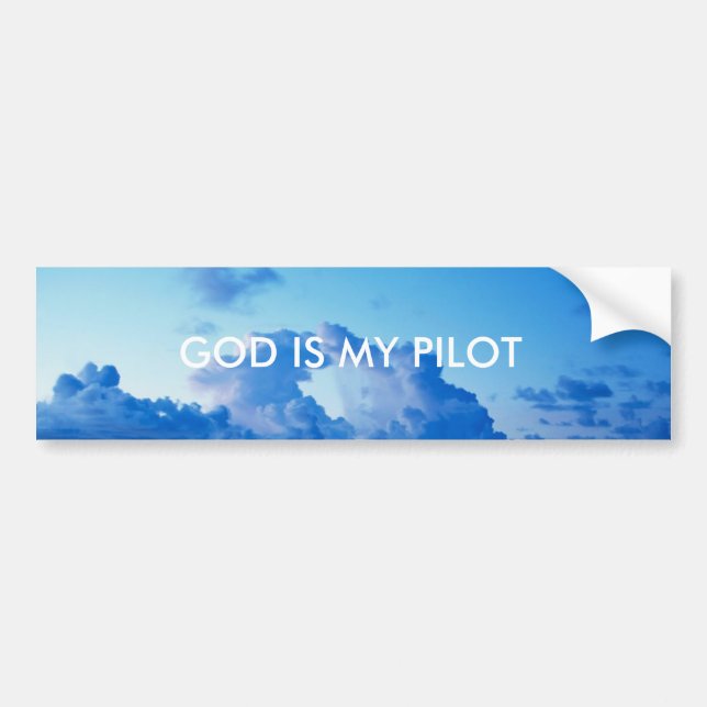 GOD IS MY PILOT BUMPER STICKER (Front)