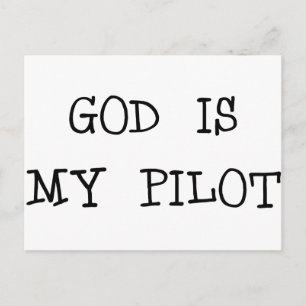 God Is My Pilot Postcard