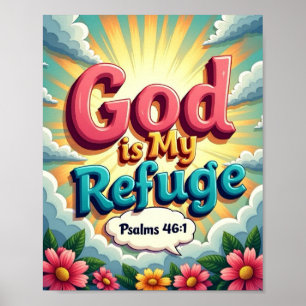 God is my refuge poster