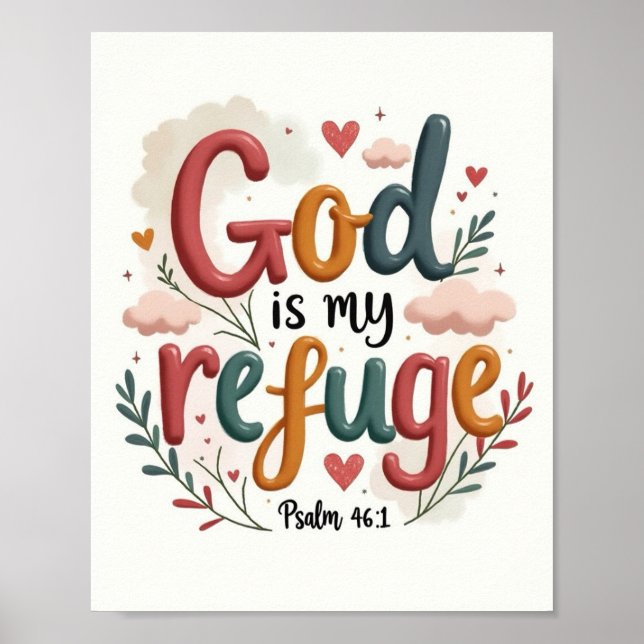 God is my refuge poster (Front)