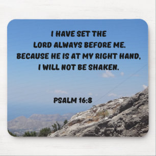 God Is My Right Hand Psalm 16:8 Bible Verse Mouse Pad