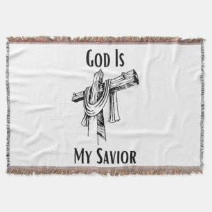 God Is My Saviour Bible Christian-Themed Throw Blanket