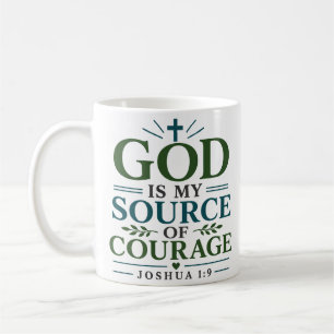 God Is My Source Of Courage Boho Christian Quote Coffee Mug