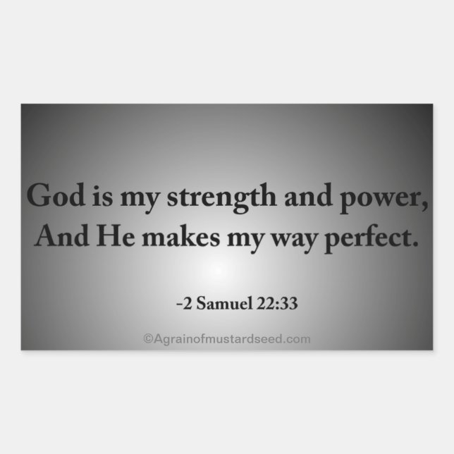 God is my strength and power Bible Quotes Sticker (Front)